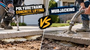 Read more about the article Polyurethane Concrete Lifting vs Mudjacking: Which Is Better?